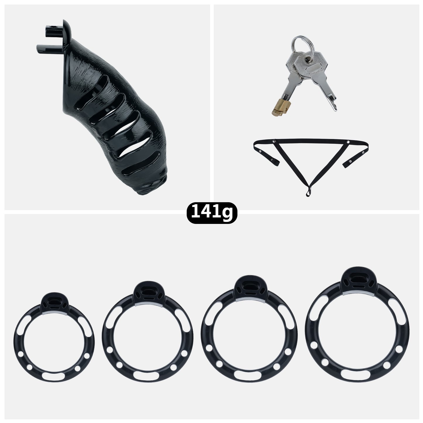 ABS Resin Realistic Dick Chastity Cage – Fully Enclosed Type AS037