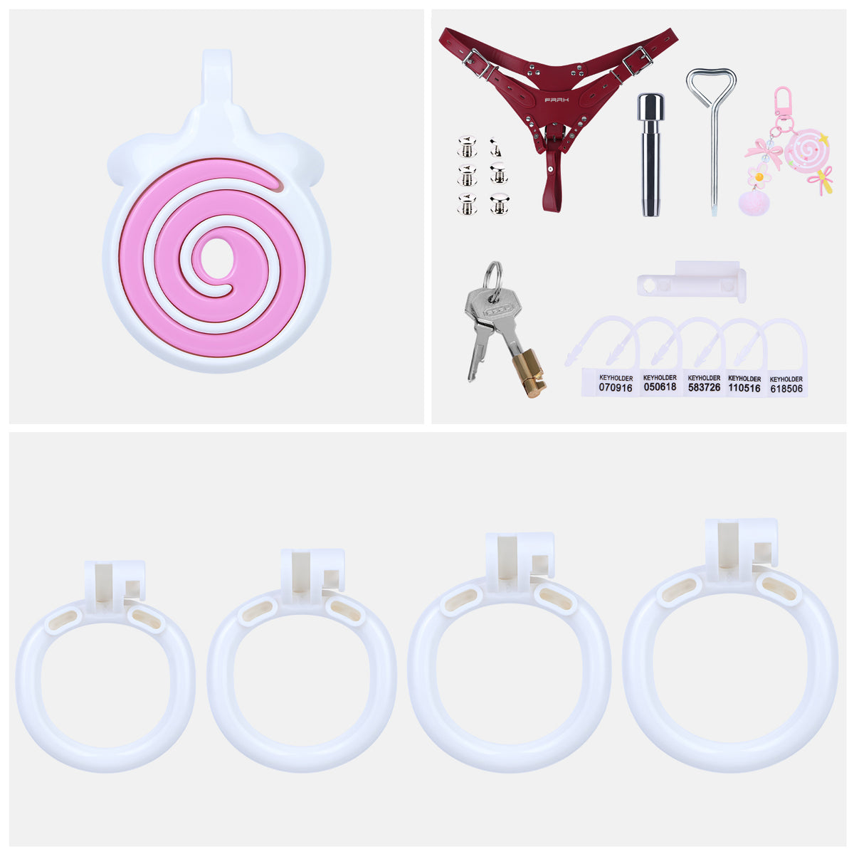 Candy Heart Flat Chastity Cage | AS125