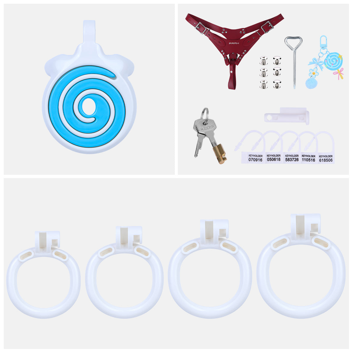 Candy Heart Flat Chastity Cage | AS125