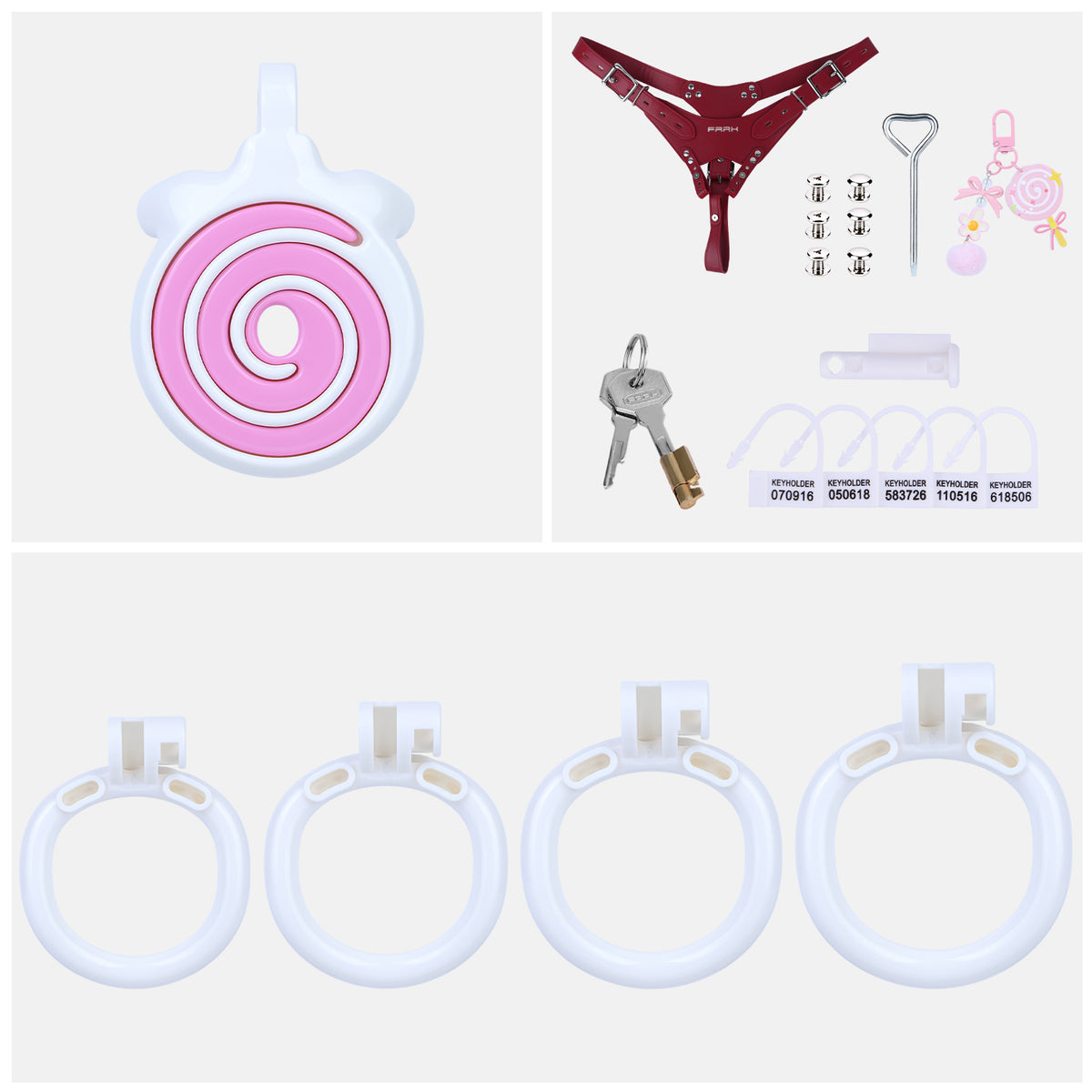 Candy Heart Flat Chastity Cage | AS125