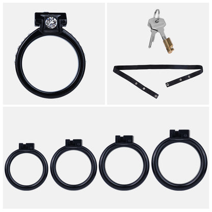 ABS Resin Rhinestone Dual Cock Ring Chastity Cage | AS602