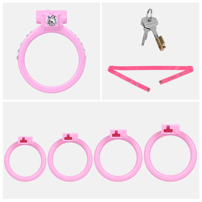 ABS Resin Rhinestone Dual Cock Ring Chastity Cage | AS602