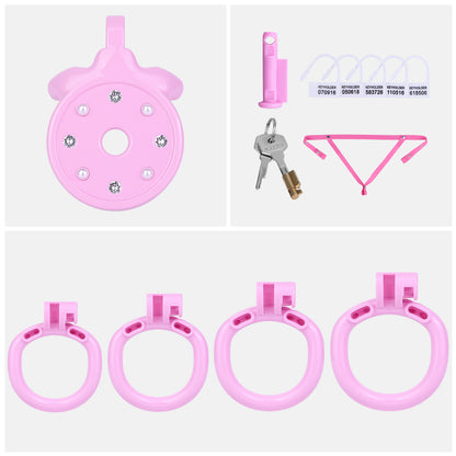 ABS Resin Rhinestone Flat Chastity Cage | AS606