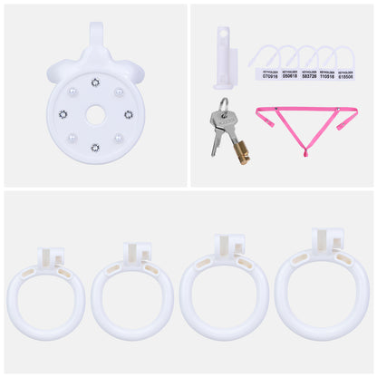 ABS Resin Rhinestone Flat Chastity Cage | AS606