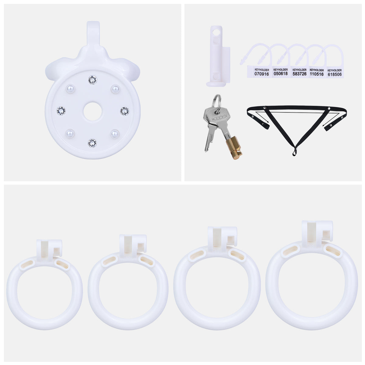 ABS Resin Rhinestone Flat Chastity Cage | AS606