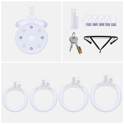 ABS Resin Rhinestone Flat Chastity Cage | AS606