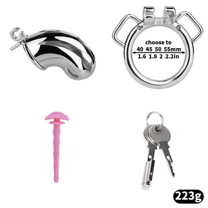 Cobra Series Mamba Chastity Cage | F312A Large Size - Silver