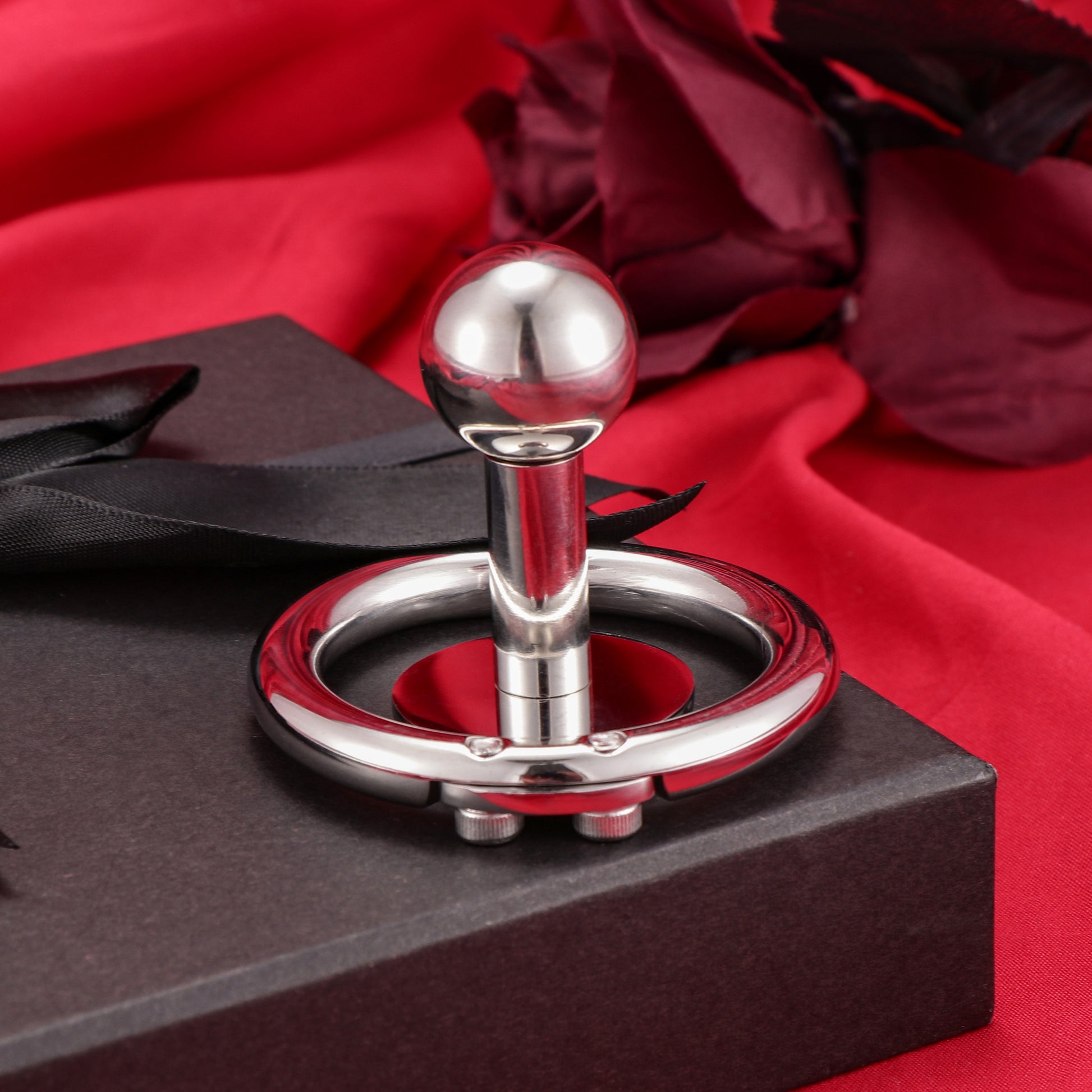 Flat Disc Chastity Cage With Inverted Steel Long Bar Ball, F3162 - FRRK