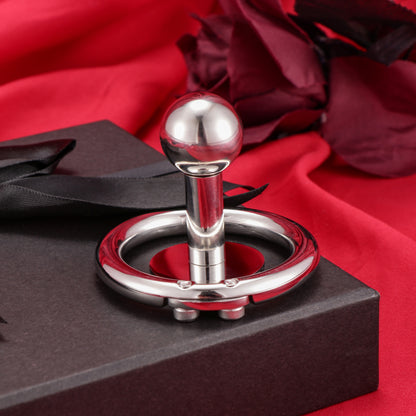 Flat Disc Chastity Cage With Inverted Steel Long Bar Ball, F3162 - FRRK
