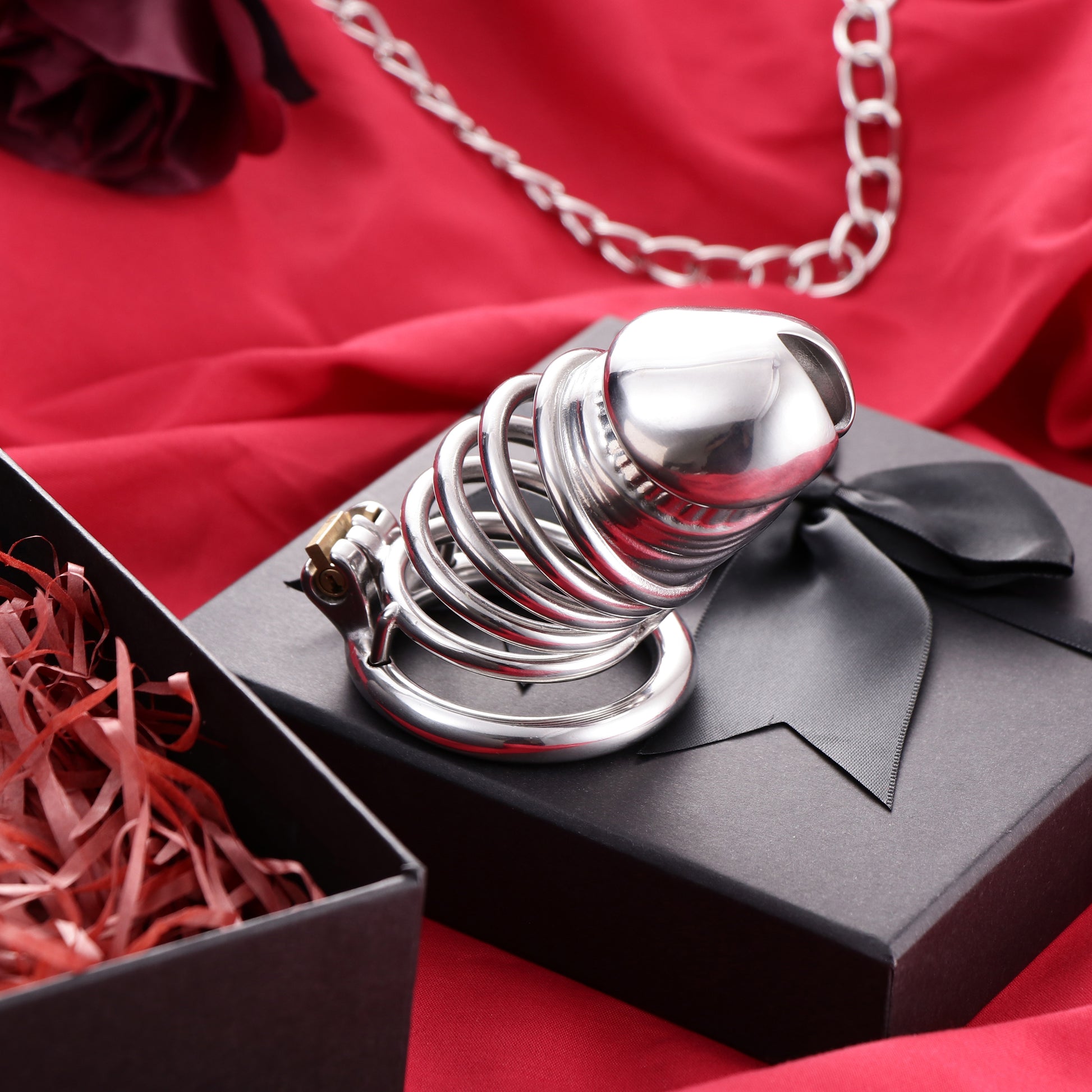 Male Solid Steel Chastity Cage, F3055 - FRRK