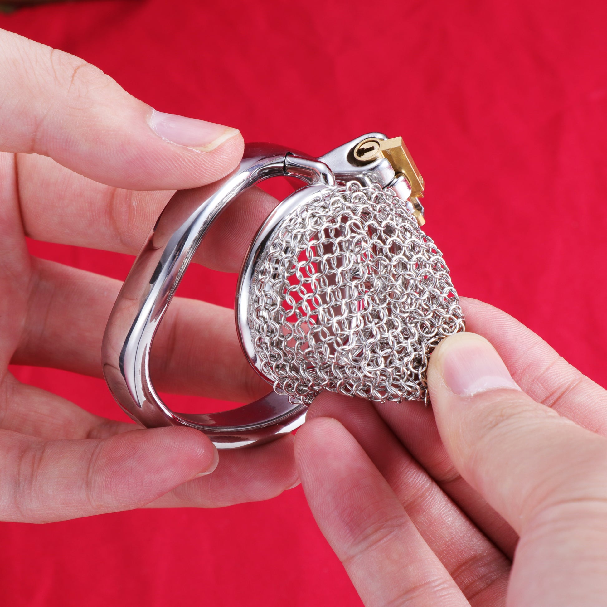 Nub Metal Mesh Chastity Cage, F3199 - FRRK
