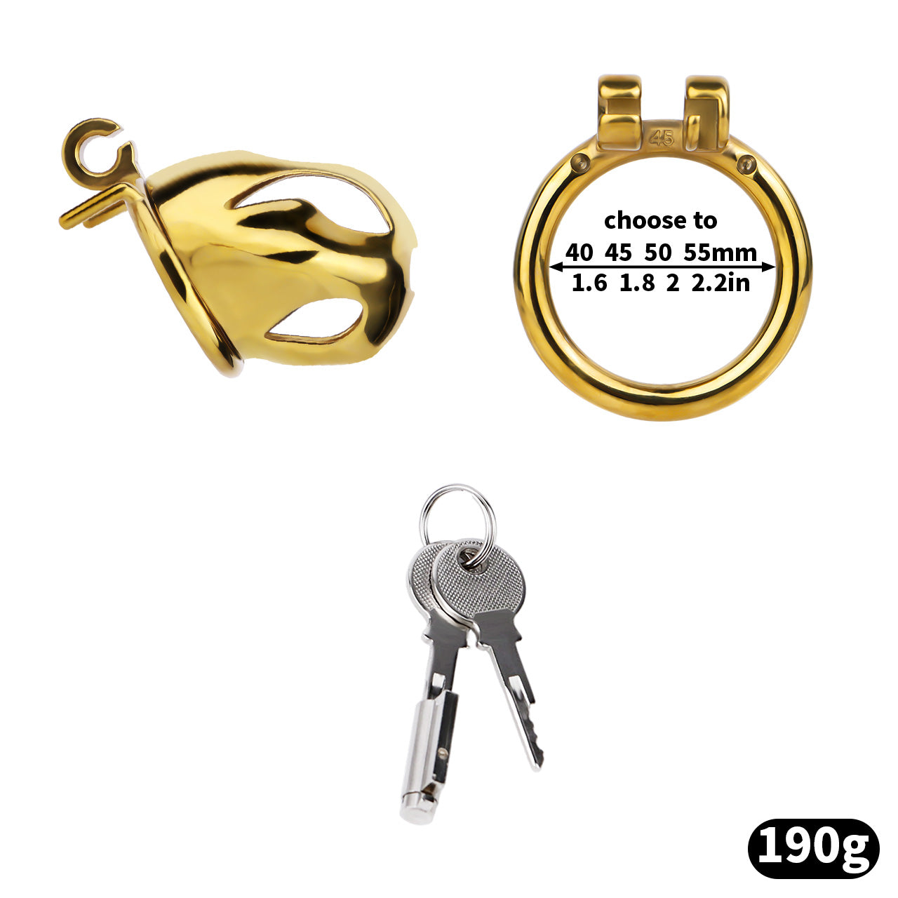 Cobra Series Mamba Chastity Cage | F312A Small Size - Golden