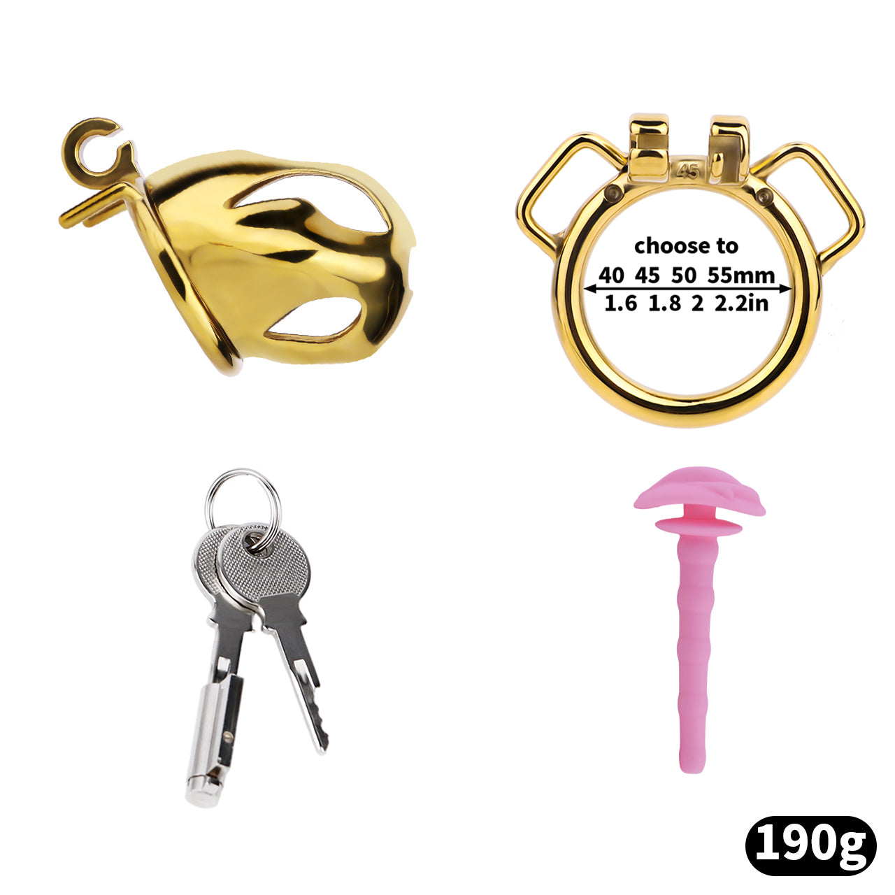 Cobra Series Mamba Chastity Cage | F312A Small Size - Golden
