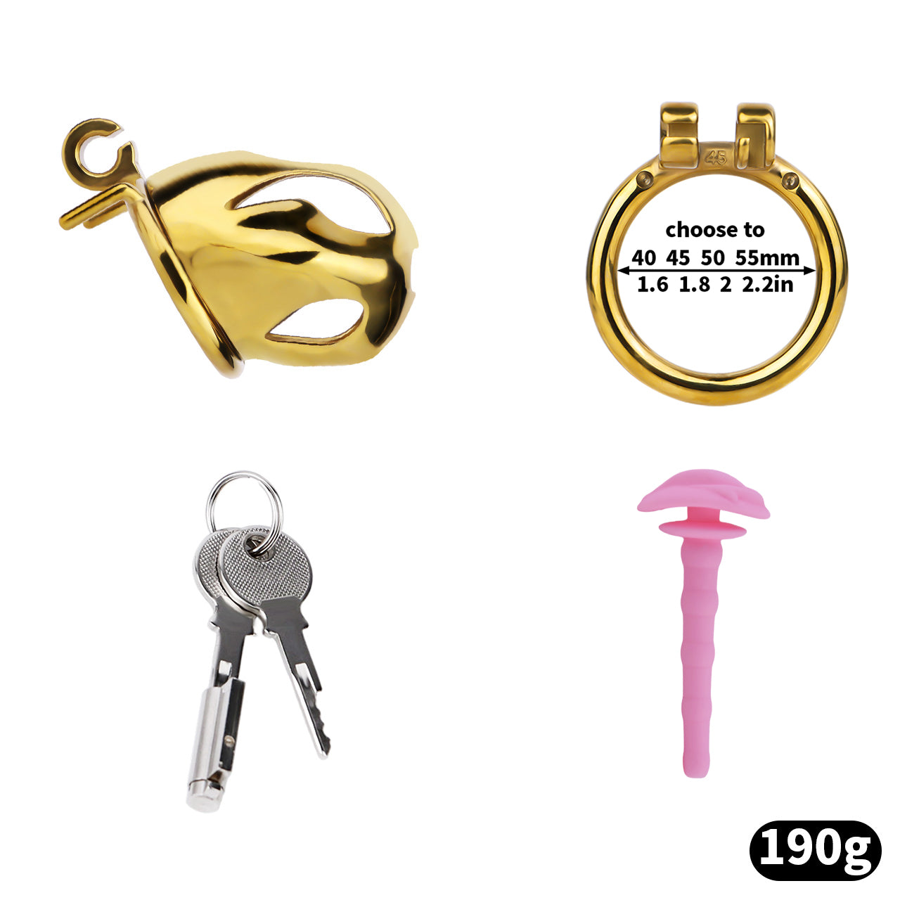 Cobra Series Mamba Chastity Cage | F312A Small Size - Golden