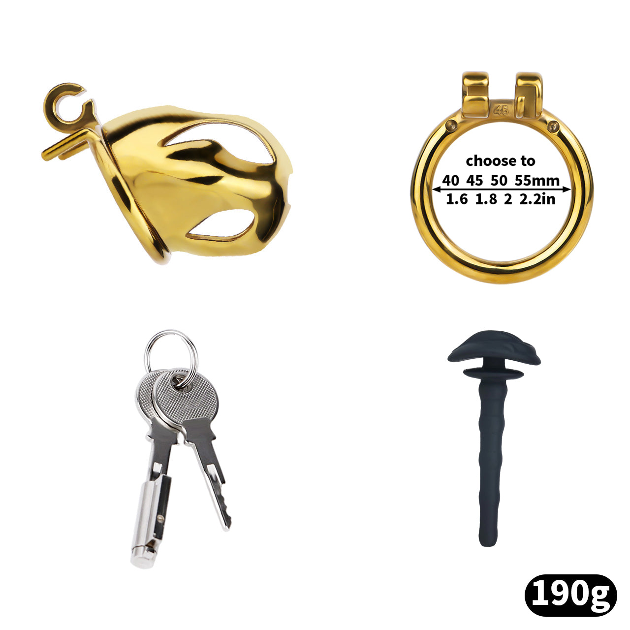 Cobra Series Mamba Chastity Cage | F312A Small Size - Golden