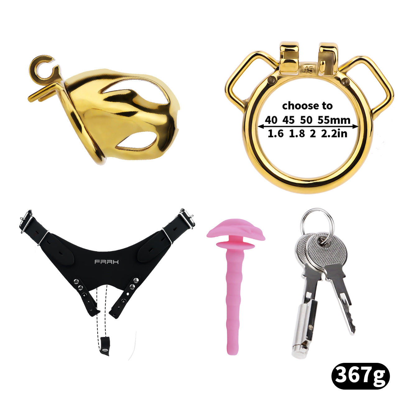 Cobra Series Mamba Chastity Cage | F312A Small Size - Golden