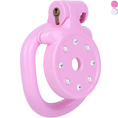 ABS Resin Rhinestone Flat Chastity Cage | AS606
