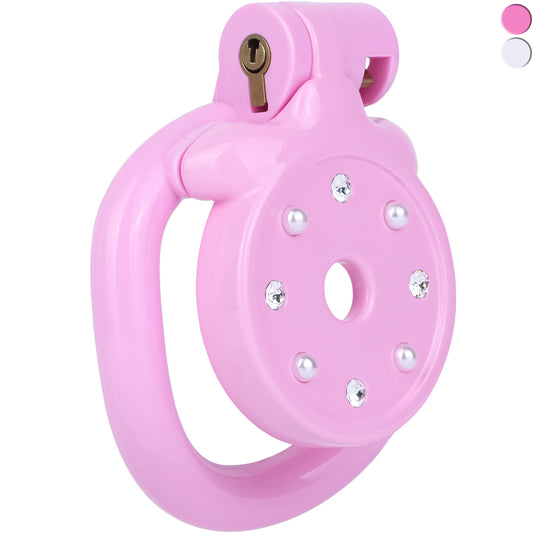 ABS Resin Rhinestone Flat Chastity Cage | AS606