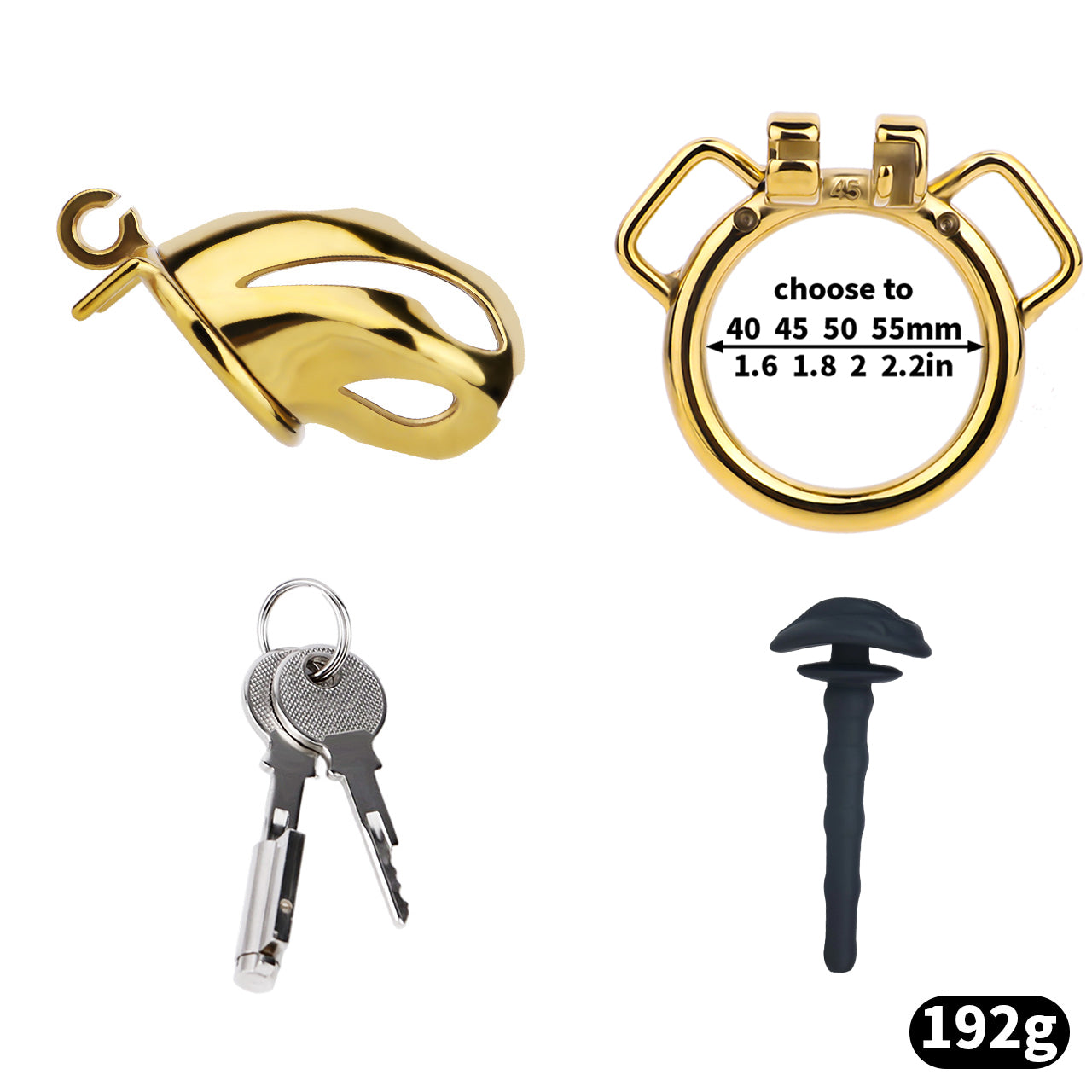 Cobra Series Mamba Chastity Cage | F312A Medium Size - Golden