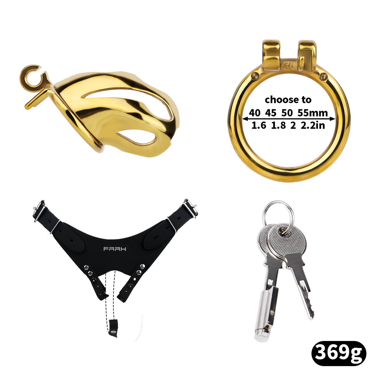 Cobra Series Mamba Chastity Cage | F312A Medium Size - Golden
