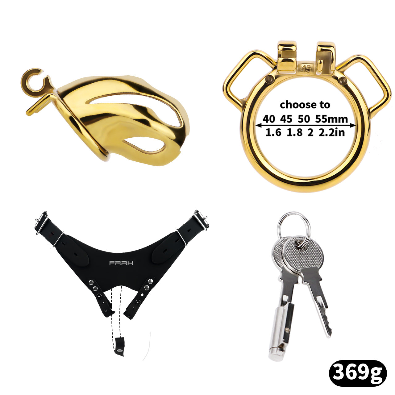 Cobra Series Mamba Chastity Cage | F312A Medium Size - Golden