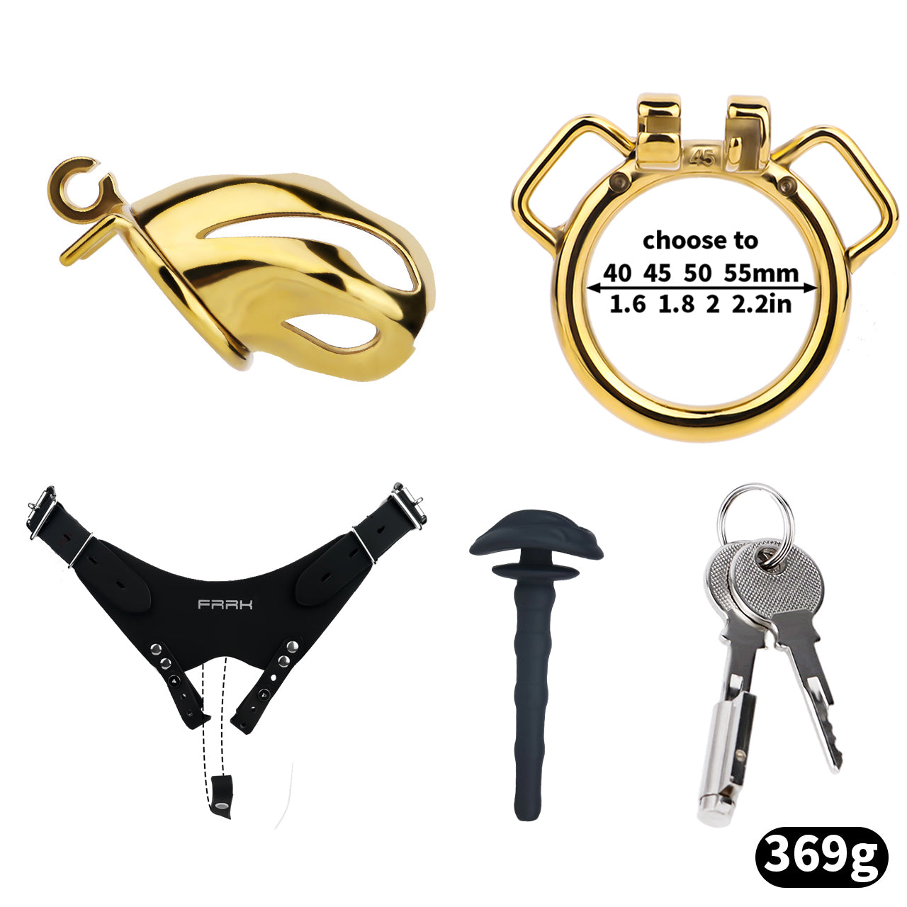 Cobra Series Mamba Chastity Cage | F312A Medium Size - Golden