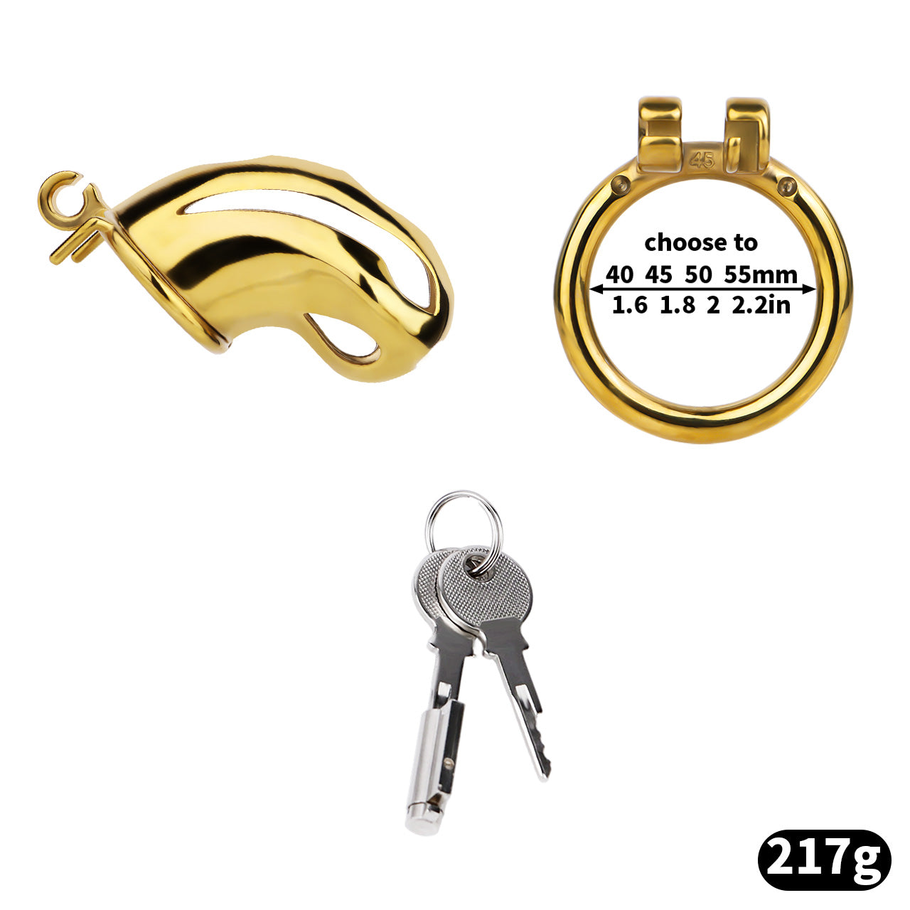 Cobra Series Mamba Chastity Cage | F312A Large Size - Golden