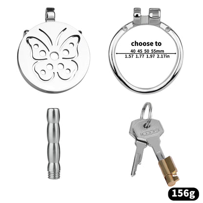 Butterfly Flat Sissy Chastity Cage