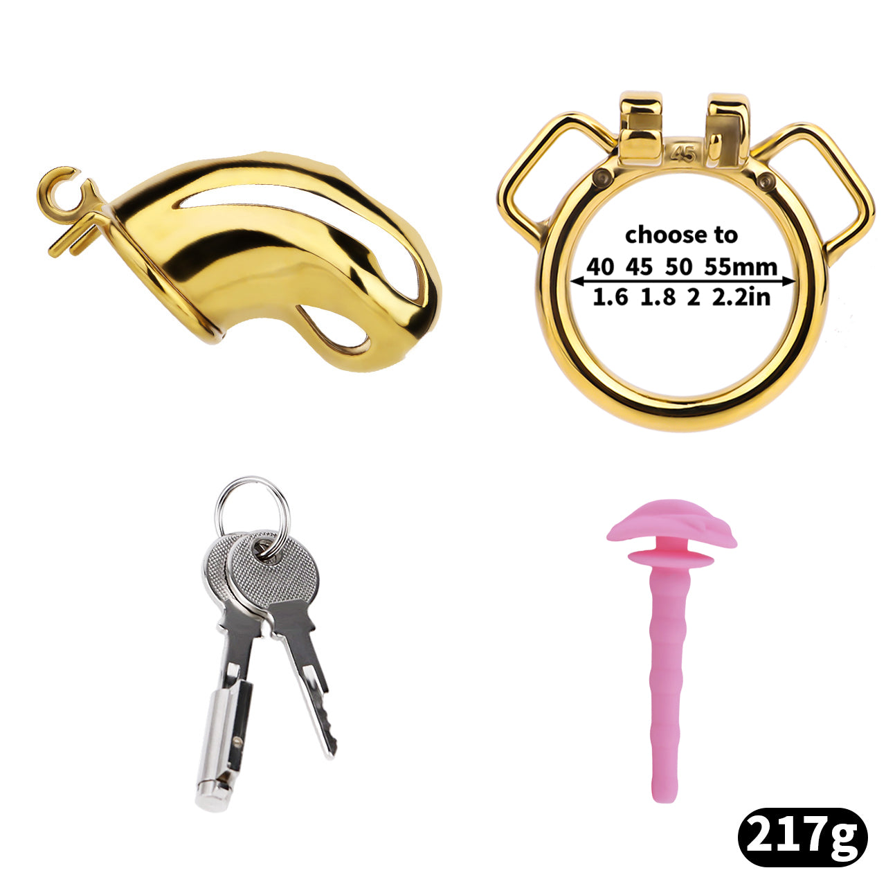 Cobra Series Mamba Chastity Cage | F312A Large Size - Golden
