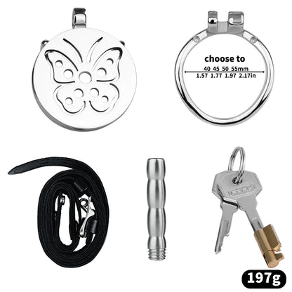 Butterfly Flat Sissy Chastity Cage