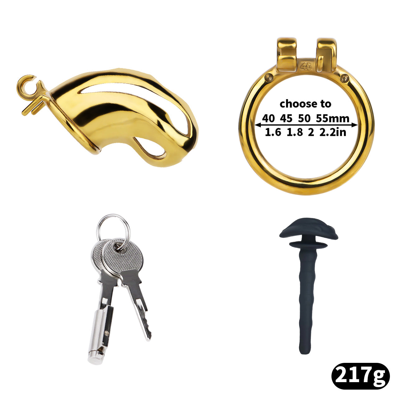 Cobra Series Mamba Chastity Cage | F312A Large Size - Golden