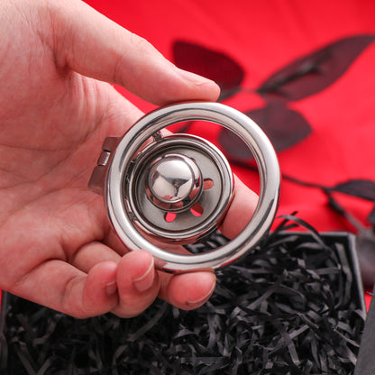 Flat Chastity Cage with Solid Metal Negative Ball, F3193 - FRRK