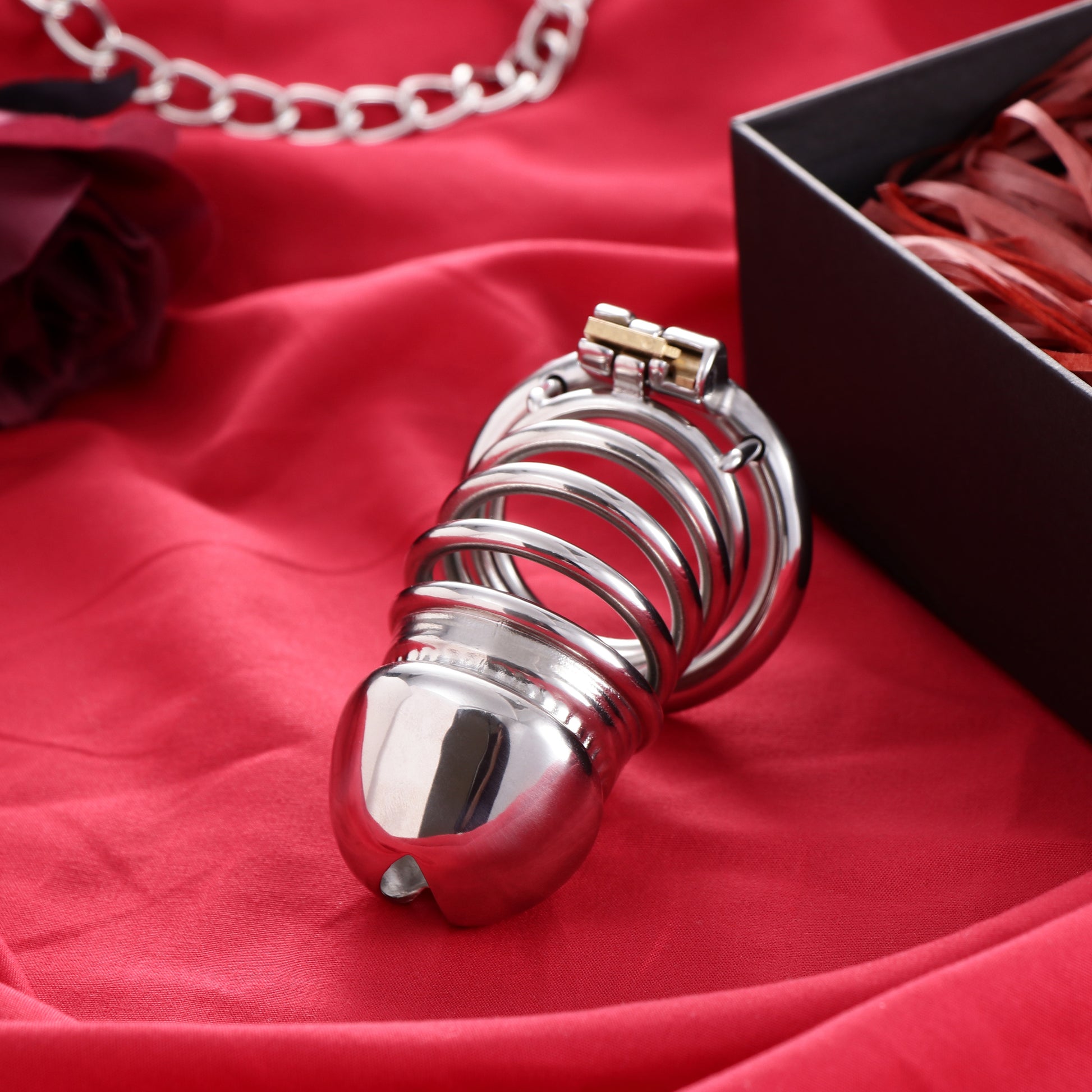 Male Solid Steel Chastity Cage, F3055 - FRRK