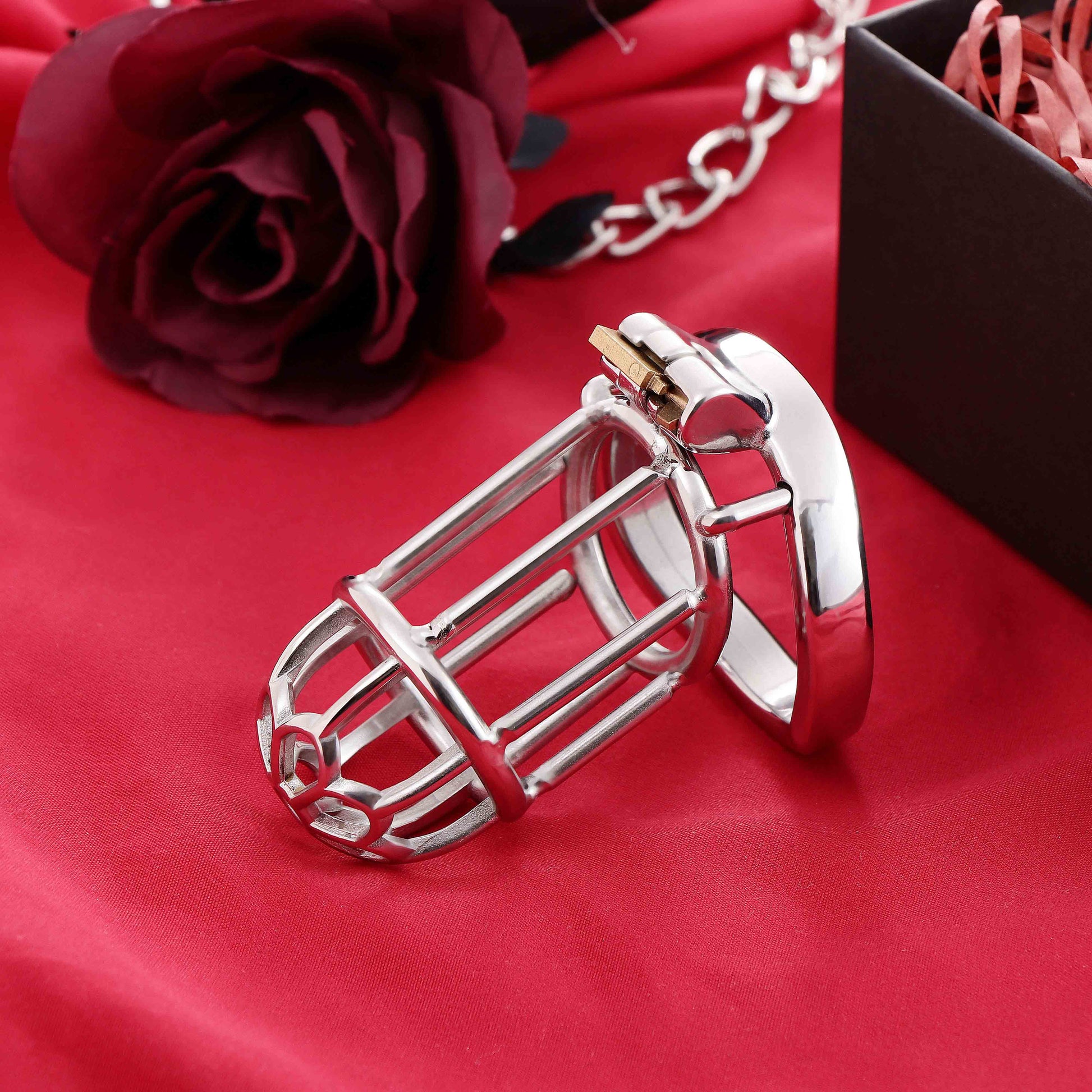 Male Chastity Full Steel Lock-Cock Penis Cage, F3010 - FRRK