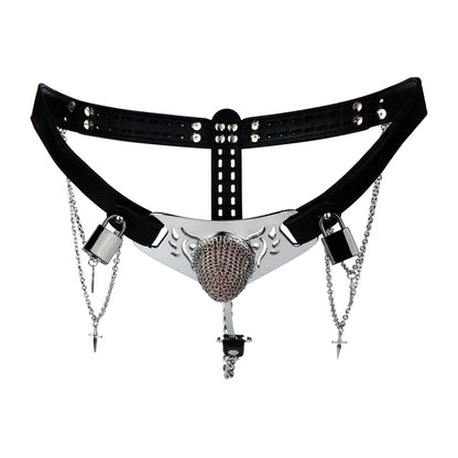 Silver Scale Lockable Harness Bondage Chastity Pants | F363A