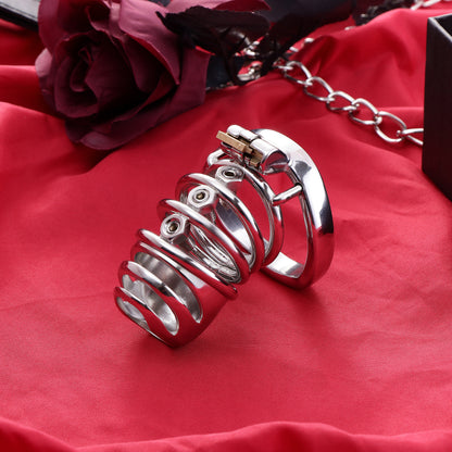 Split-Front Open Spiked Chastity Cage, F3103 - FRRK