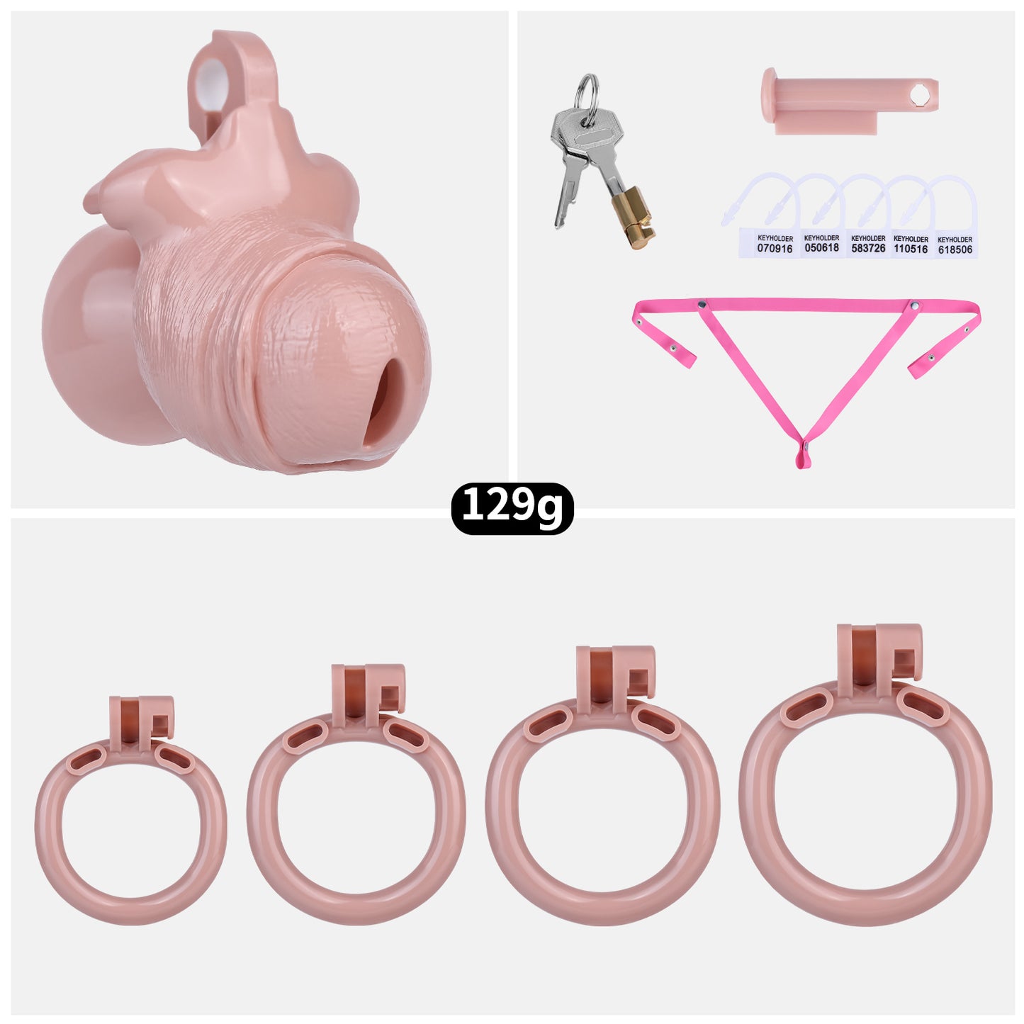 ABS Resin Realistic Dick Chastity Cage – Inverted Type AS036