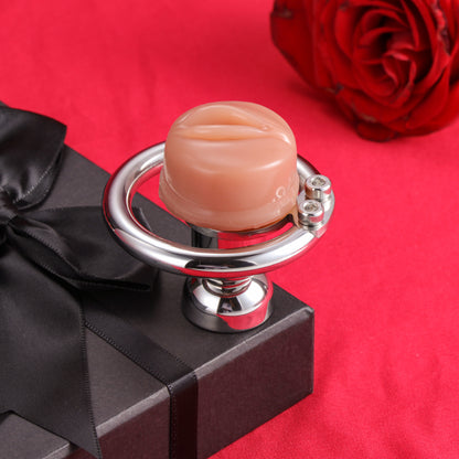 Large Flat Plate Inverted Chastity Cage With Pussy, F3405 - FRRK