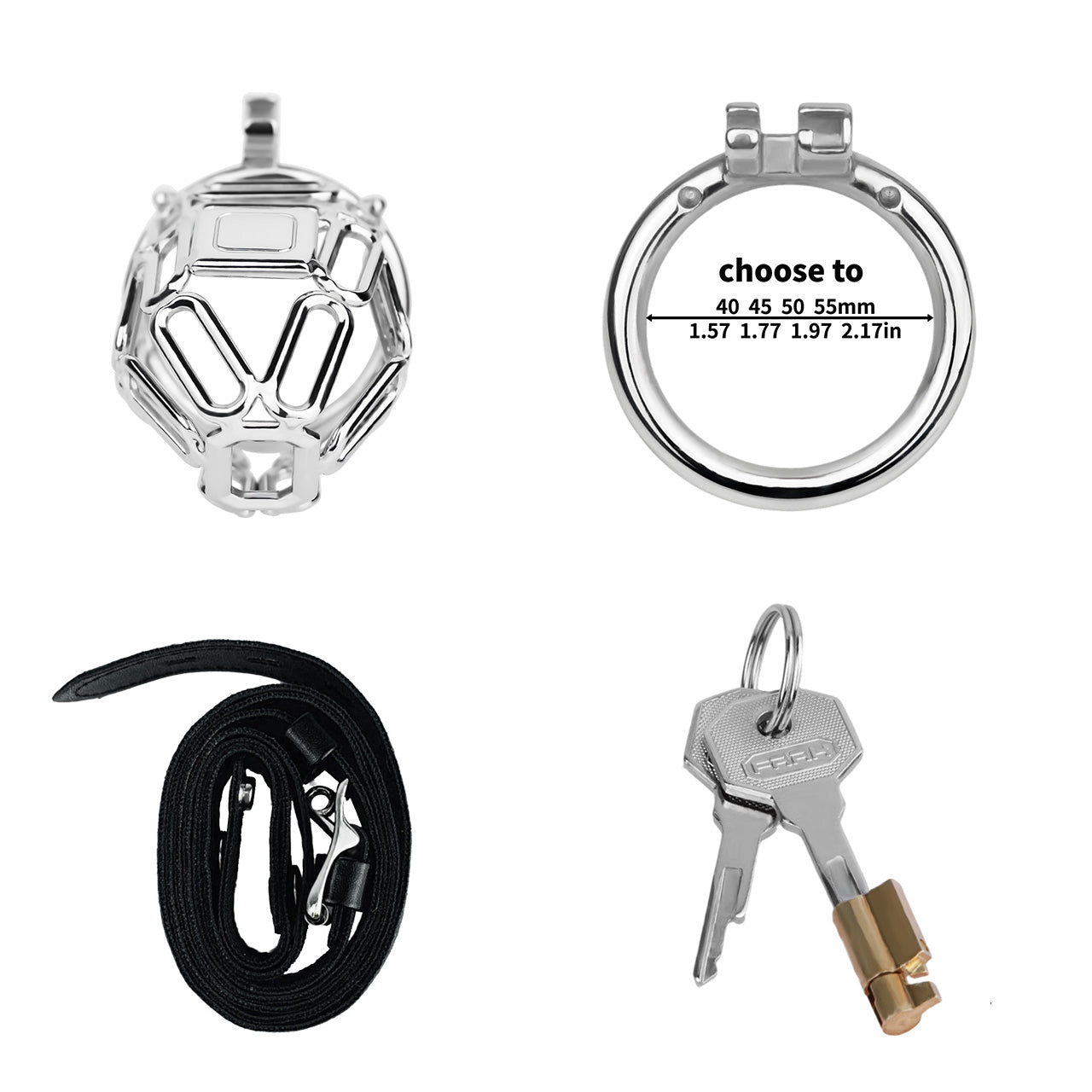 Topology Square Chastity Cage - Large Size | F318A