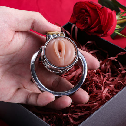 Silicone Pussy Inverted Chastity Cage, F3411 - FRRK