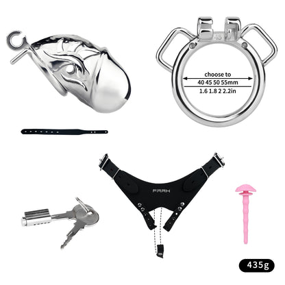 Metal Chastity Dick Locking Cage- Silver