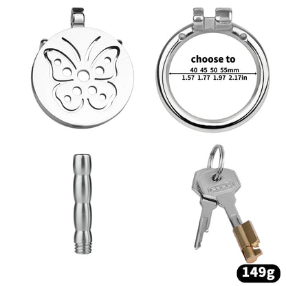 Butterfly Flat Sissy Chastity Cage
