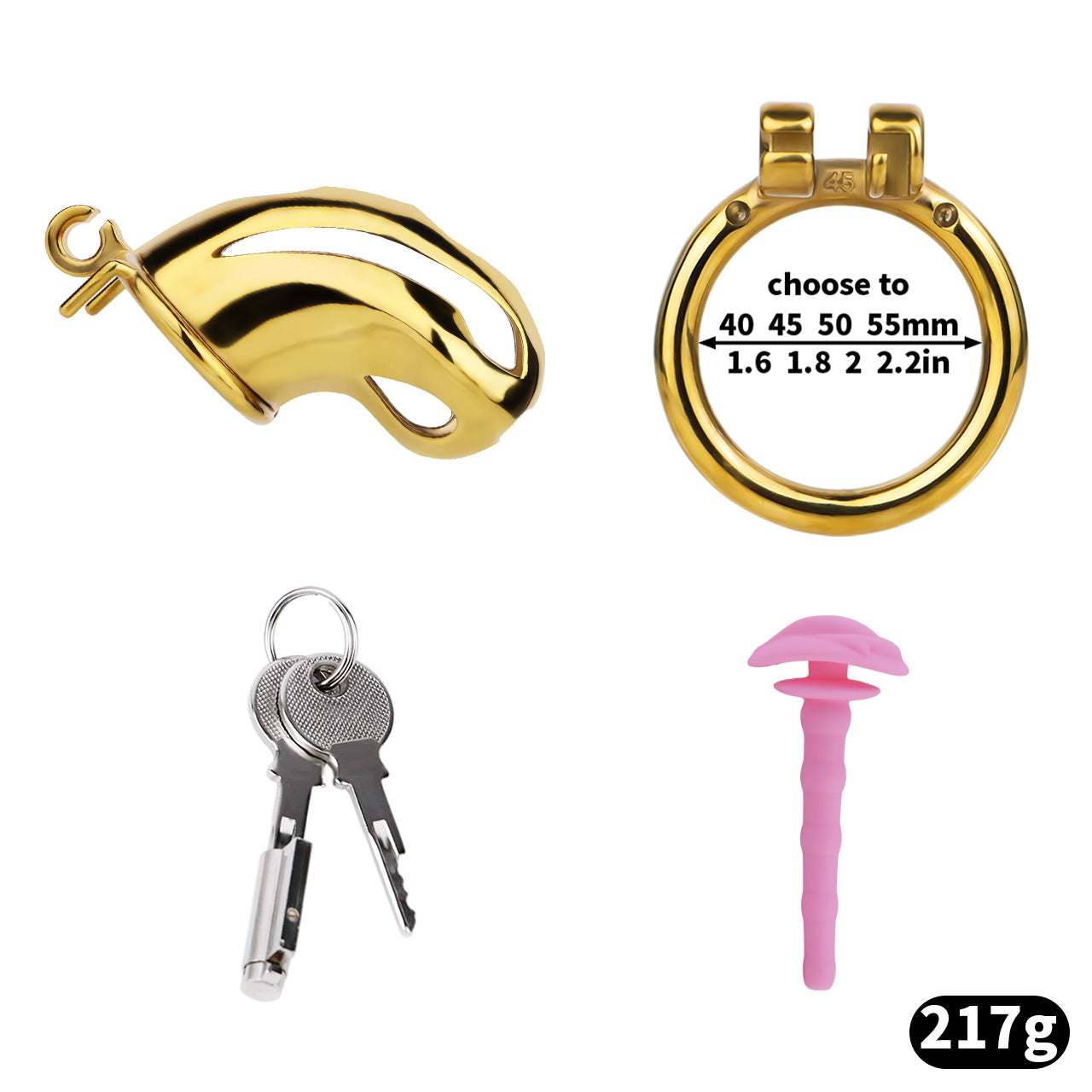 Cobra Series Mamba Chastity Cage | F312A Large Size - Golden