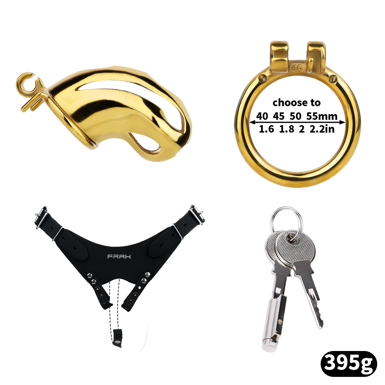 Cobra Series Mamba Chastity Cage | F312A Large Size - Golden