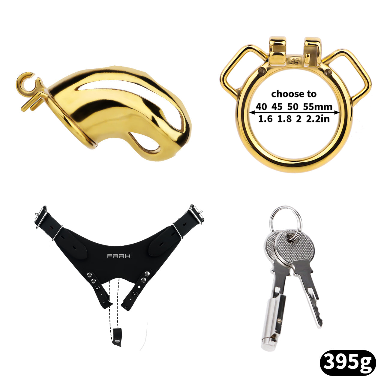 Cobra Series Mamba Chastity Cage | F312A Large Size - Golden