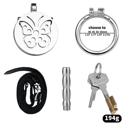 Butterfly Flat Sissy Chastity Cage