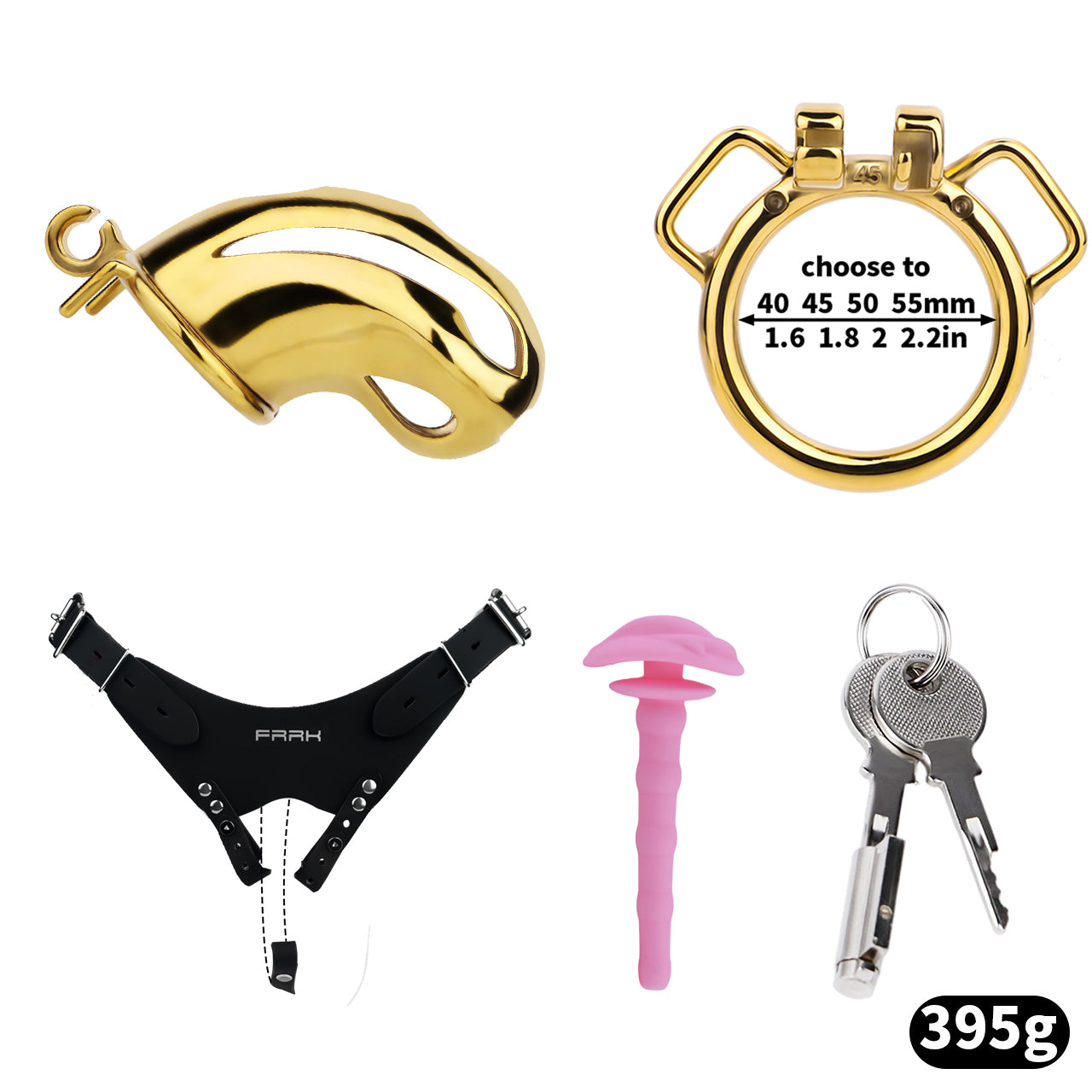 Cobra Series Mamba Chastity Cage | F312A Large Size - Golden