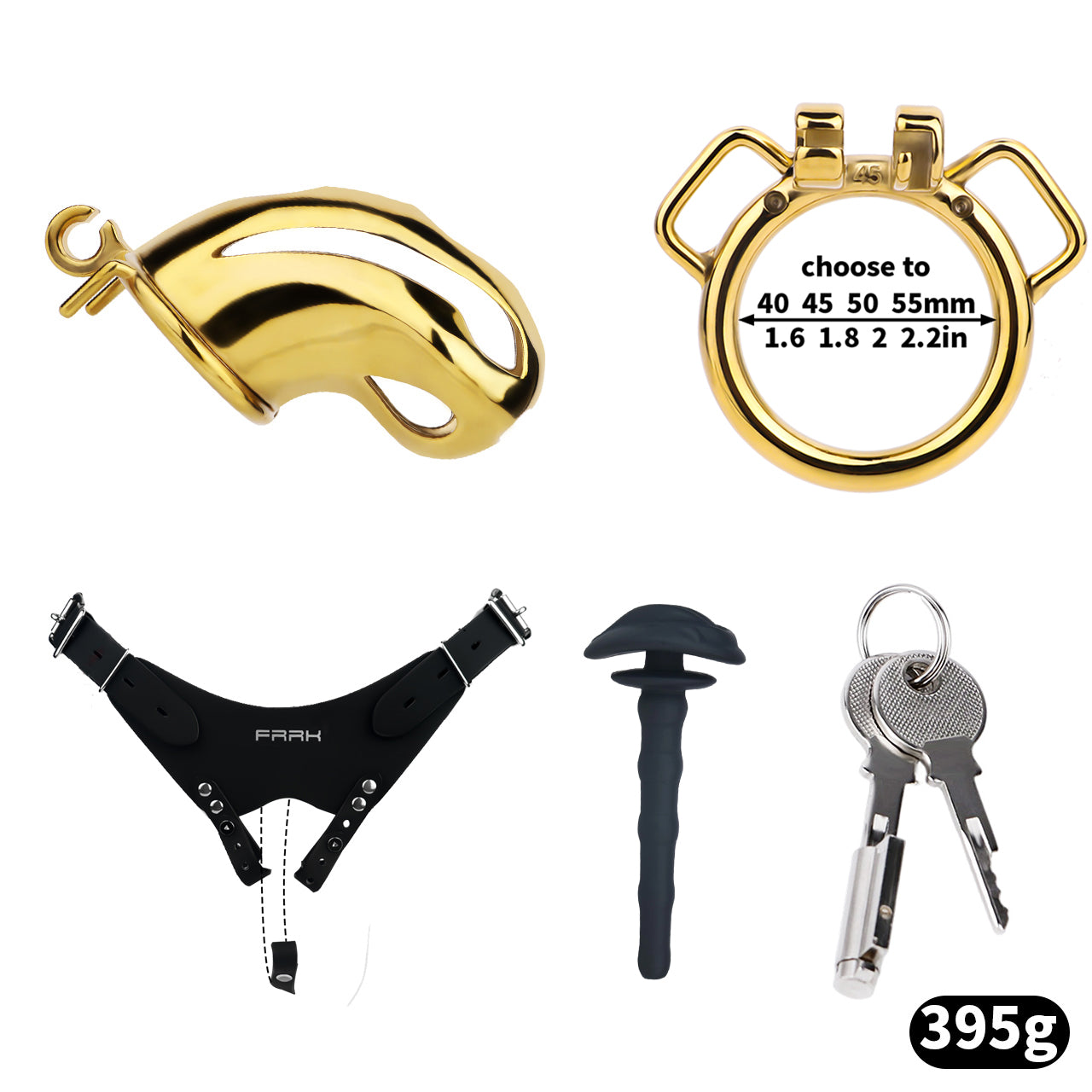 Cobra Series Mamba Chastity Cage | F312A Large Size - Golden