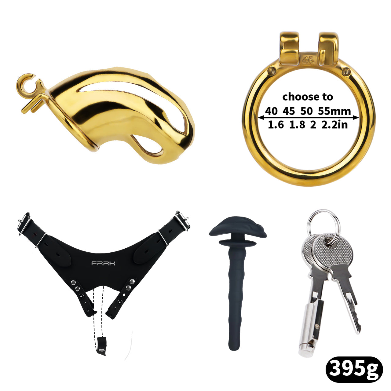 Cobra Series Mamba Chastity Cage | F312A Large Size - Golden