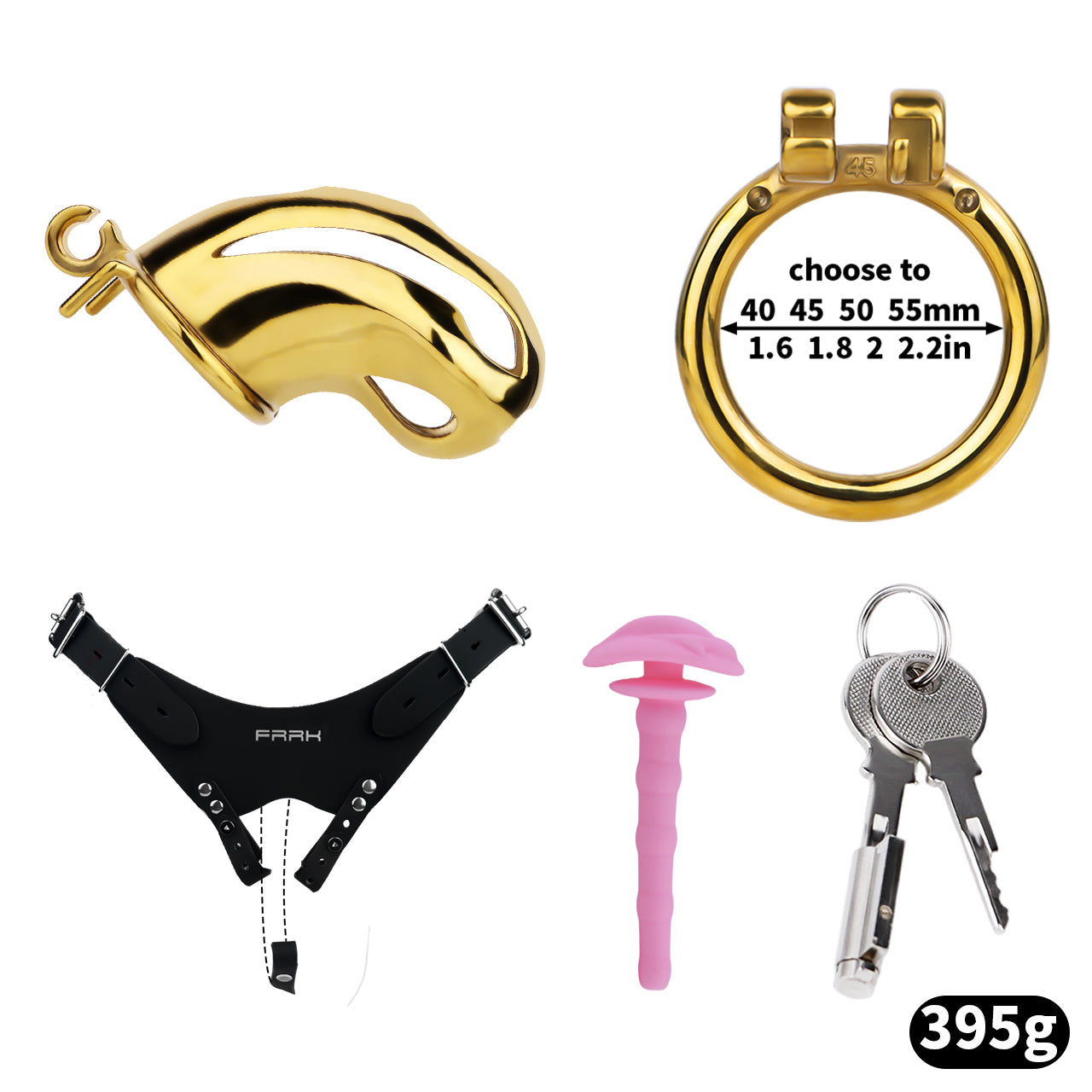 Cobra Series Mamba Chastity Cage | F312A Large Size - Golden